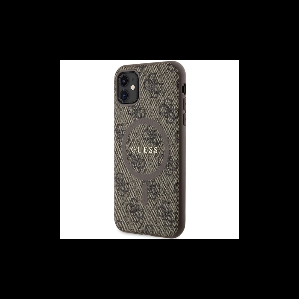 Guess GUHMN61G4GFRW Apple iPhone 11 / XR hardcase 4G Collection Leather Metal Logo MagSafe brown - 2