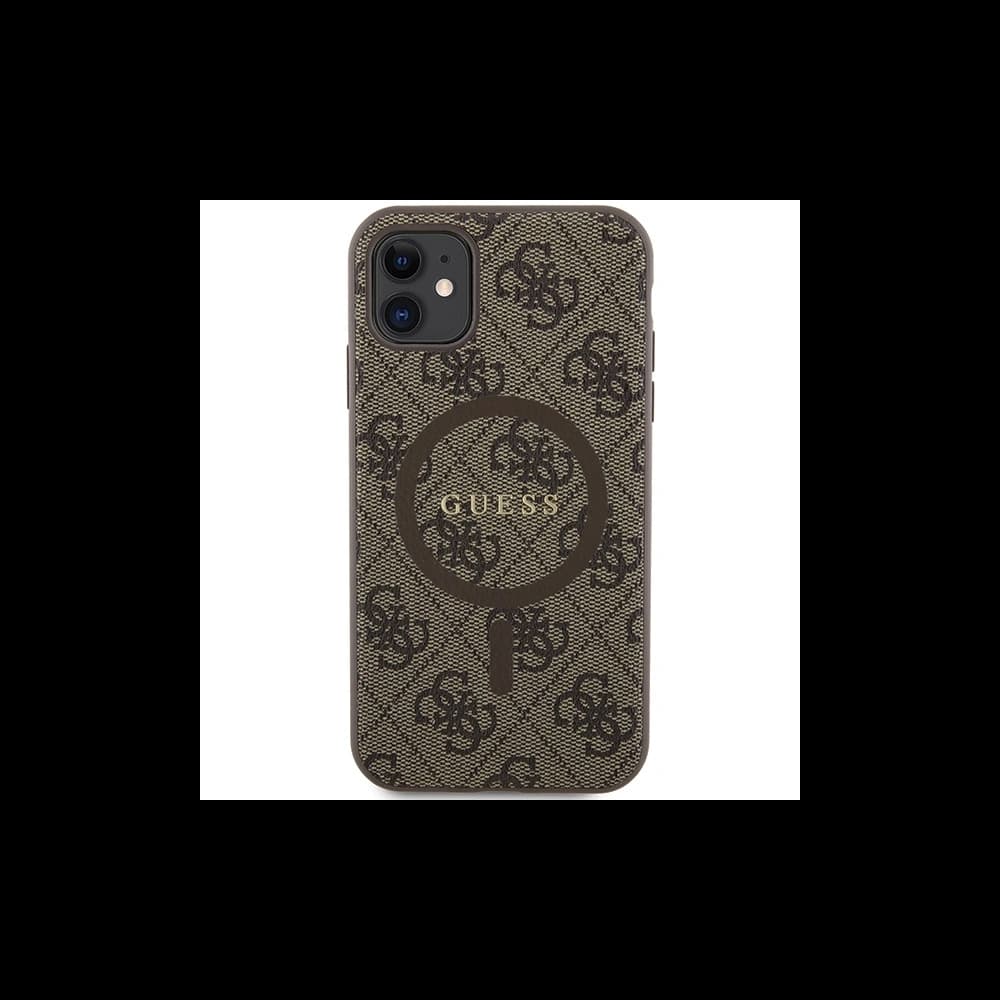 Guess GUHMN61G4GFRW Apple iPhone 11 / XR hardcase 4G Collection Leather Metal Logo MagSafe brown - 3