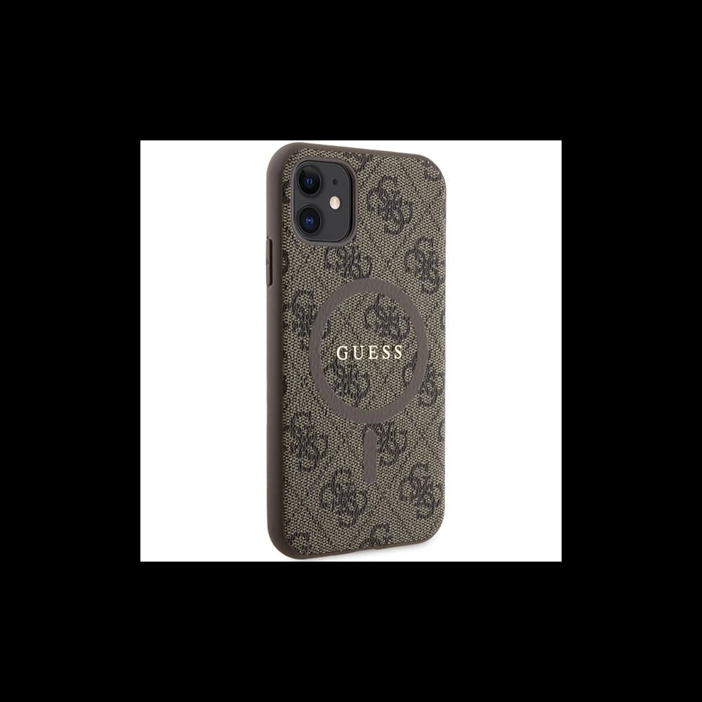 Guess GUHMN61G4GFRW Apple iPhone 11 / XR hardcase 4G Collection Leather Metal Logo MagSafe brown - 4