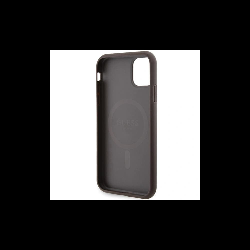 Guess GUHMN61G4GFRW Apple iPhone 11 / XR hardcase 4G Collection Leather Metal Logo MagSafe brown - 7