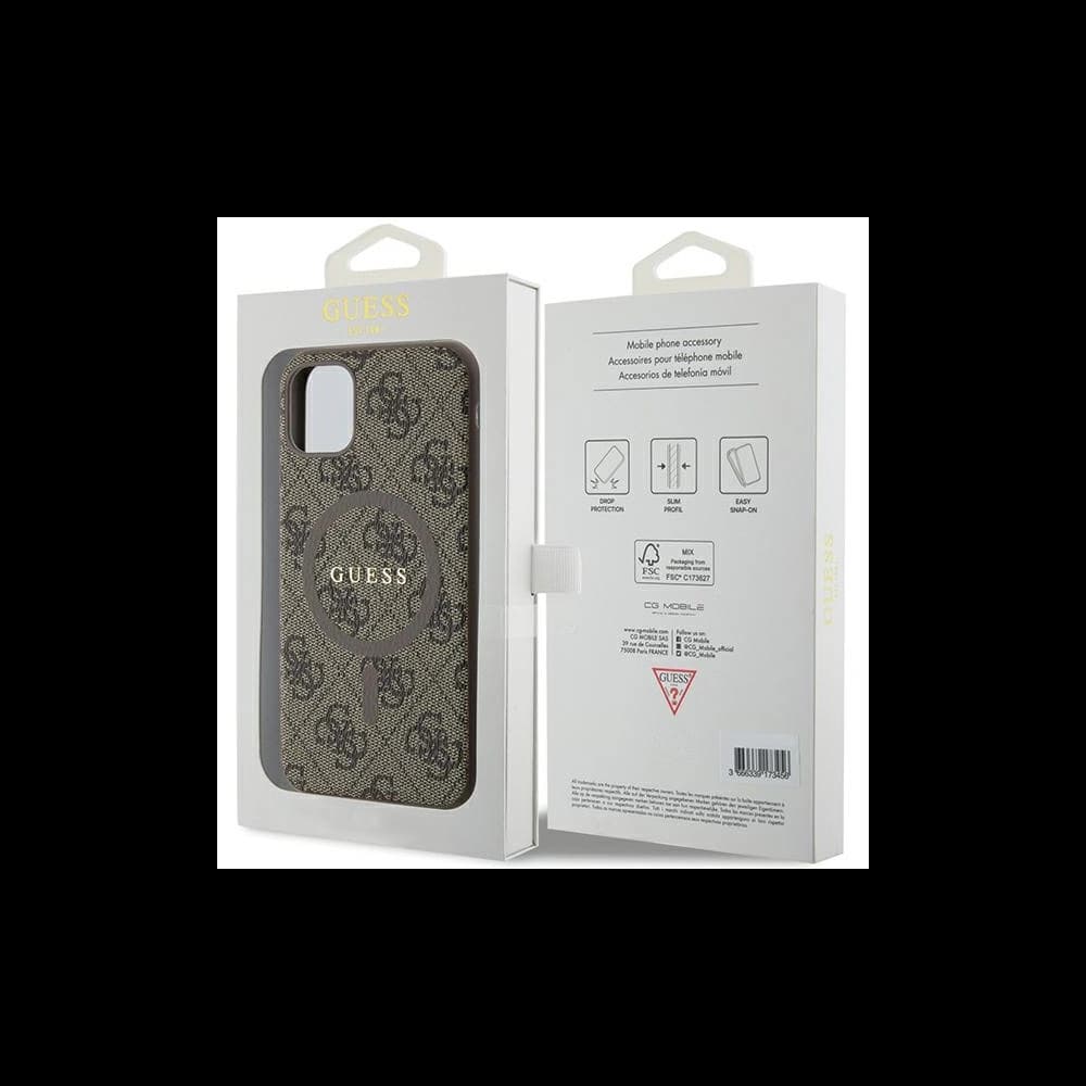 Guess GUHMN61G4GFRW Apple iPhone 11 / XR hardcase 4G Collection Leather Metal Logo MagSafe brown - 8