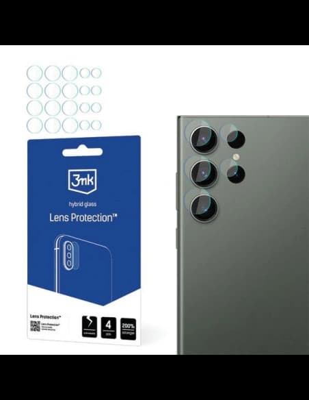 Hârtie hibridă pentru obiectivul aparatului 3MK Lens Protect Samsung Galaxy S24 Ultra [4 PACK]