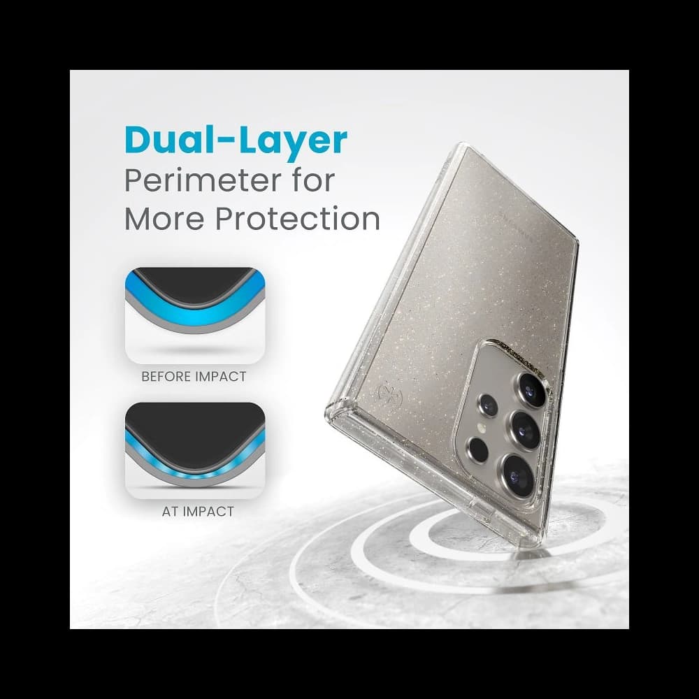 Etui Speck Presidio Lux Glitter Samsung Galaxy S24 Ultra čiré/zlaté třpytky - 3