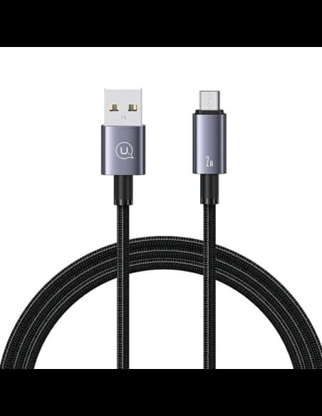 USAMS US-SJ670 USB-A / Micro-USB 2A 2m gyorstöltő kábel acél/szürke