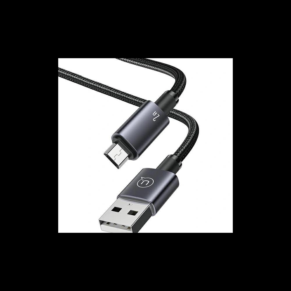USAMS US-SJ670 USB-A / Micro-USB 2A 2m gyorstöltő kábel acél/szürke - 2