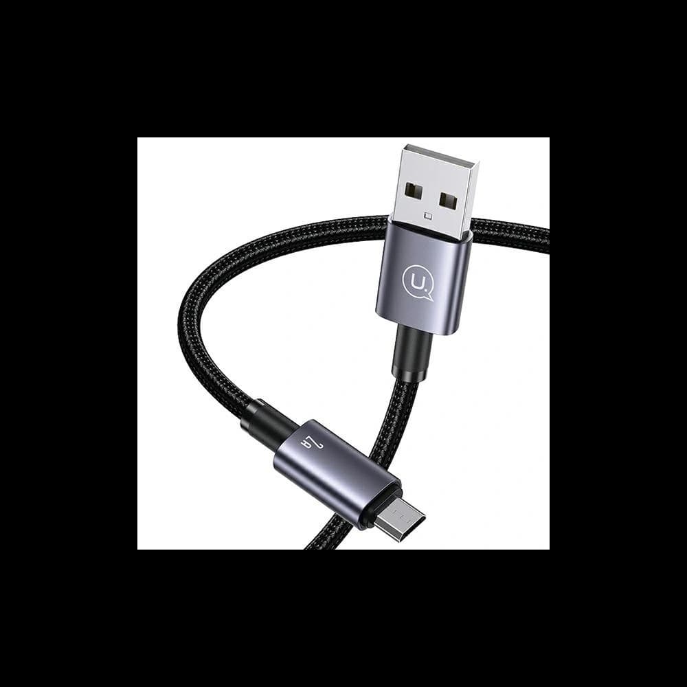 USAMS US-SJ670 USB-A / Micro-USB 2A 2m gyorstöltő kábel acél/szürke - 3