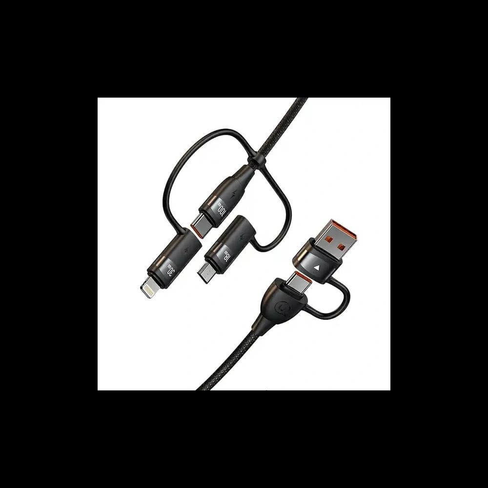 USAMS Kabel U85 2xUSB-C/USB-A 2m 100W PD Fast Charge schwarz SJ655USB01 (US-SJ655) - 1