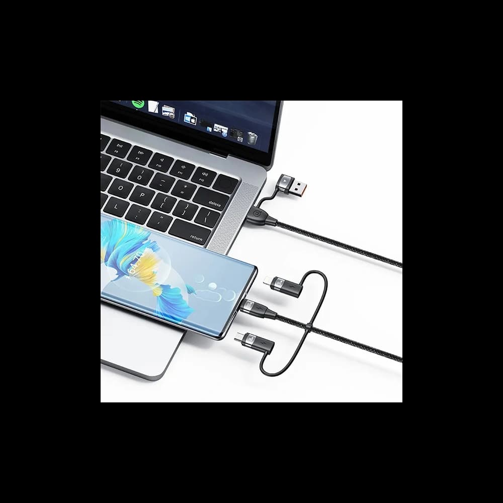 USAMS Kabel U85 2xUSB-C/USB-A 2m 100W PD Fast Charge schwarz SJ655USB01 (US-SJ655) - 3