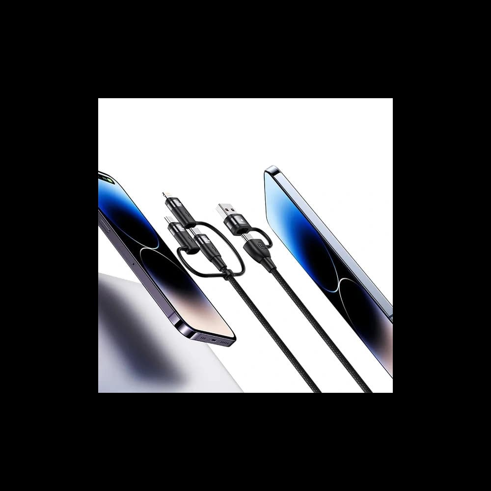 USAMS Kabel U85 2xUSB-C/USB-A 2m 100W PD Fast Charge schwarz SJ655USB01 (US-SJ655) - 5