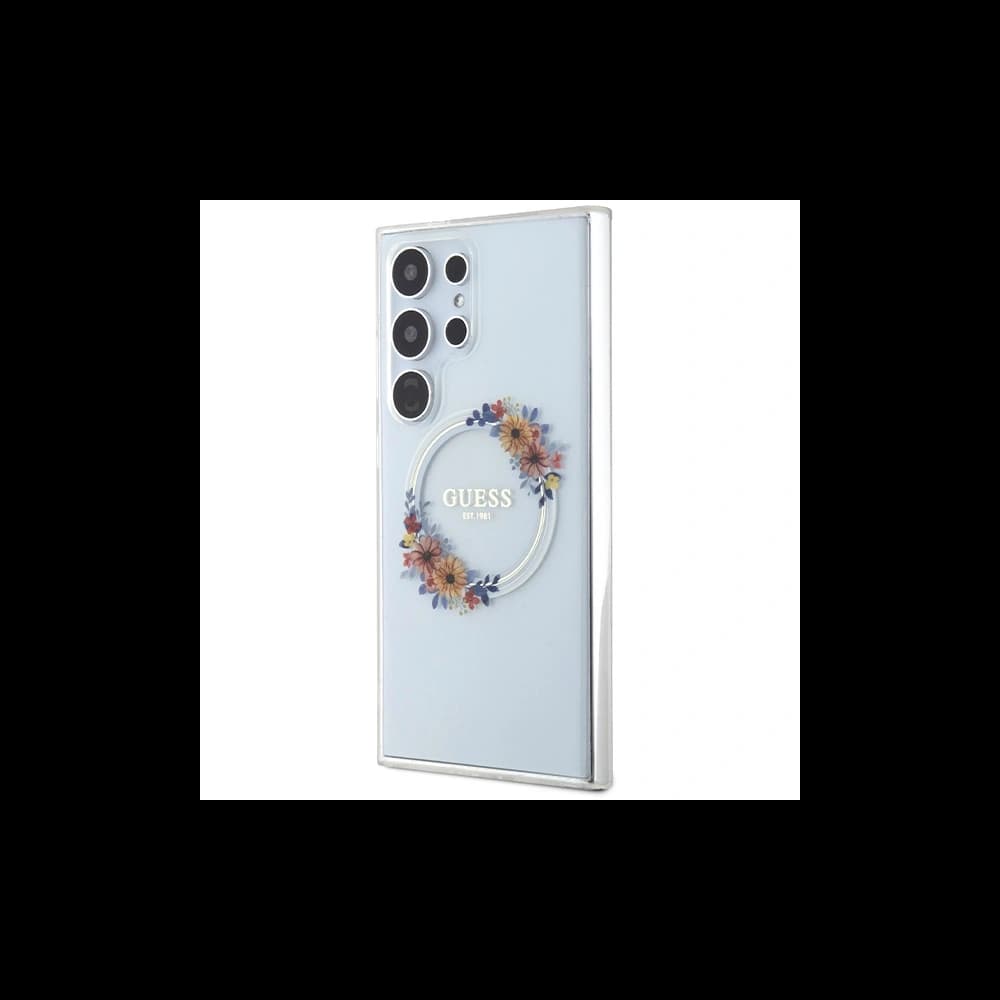 Etui Guess GUHMS24LHFWFCT Samsung Galaxy S24 Ultra hardcase IML Flowers Wreath MagSafe průhledný/transparentní - 2