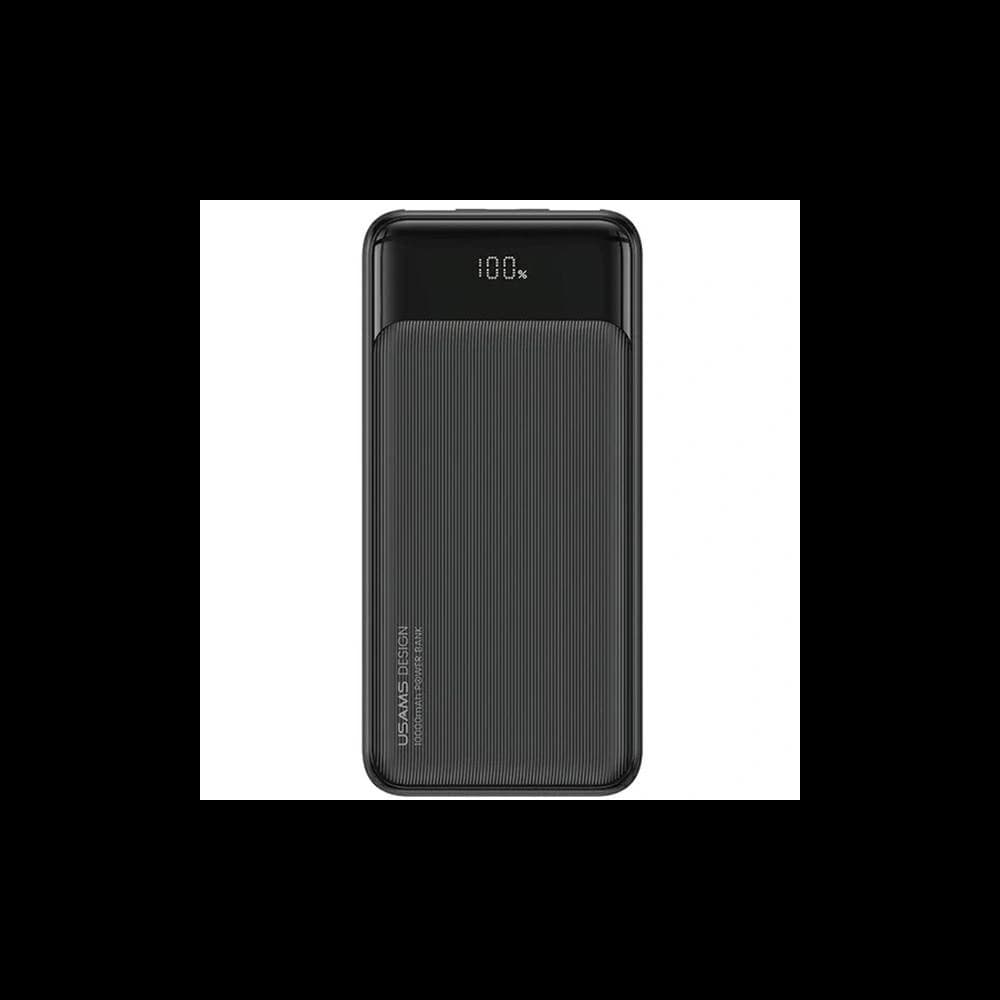 Powerbank USAMS US-CD201 30000mAh microUSB, USB-A, USB-C, 20W, PD, QC 3.0 cu display negru/black - 1
