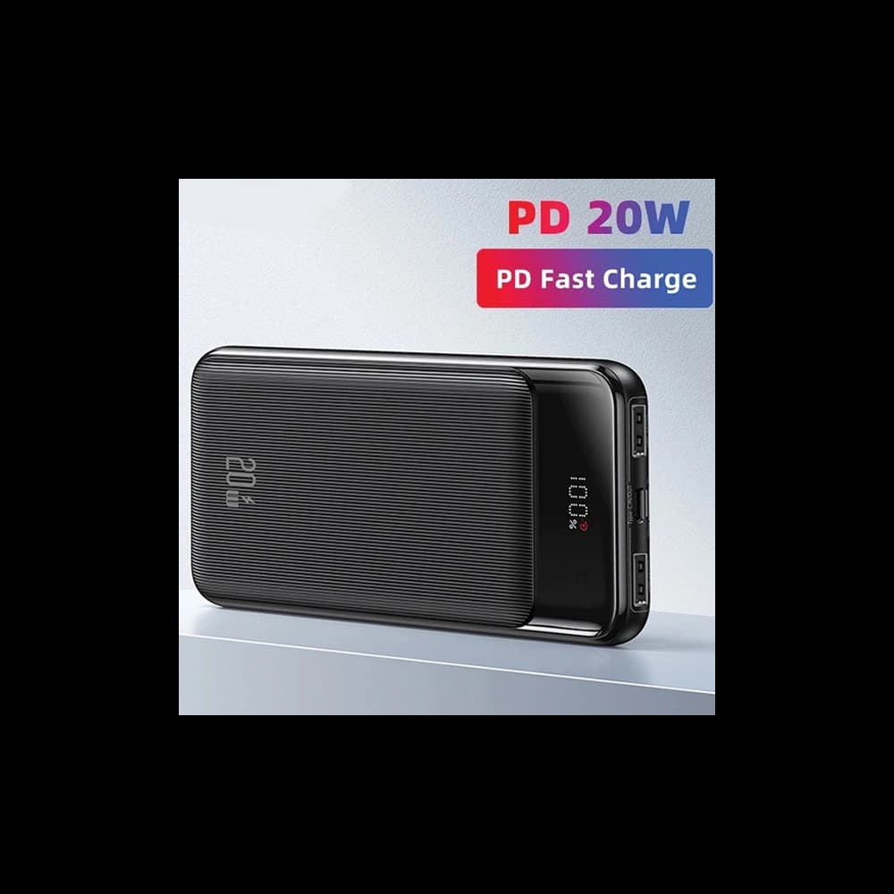 Powerbank USAMS US-CD201 30000mAh microUSB, USB-A, USB-C, 20W, PD, QC 3.0 cu display negru/black - 2
