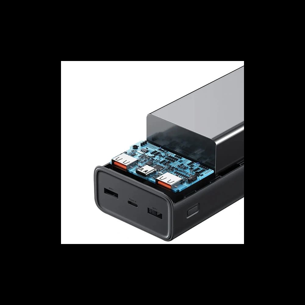 Powerbank USAMS PB68 30000mAh 2xUSB-A, USB-C, 20W, PD, QC 3.0 cu display negru/black - 3