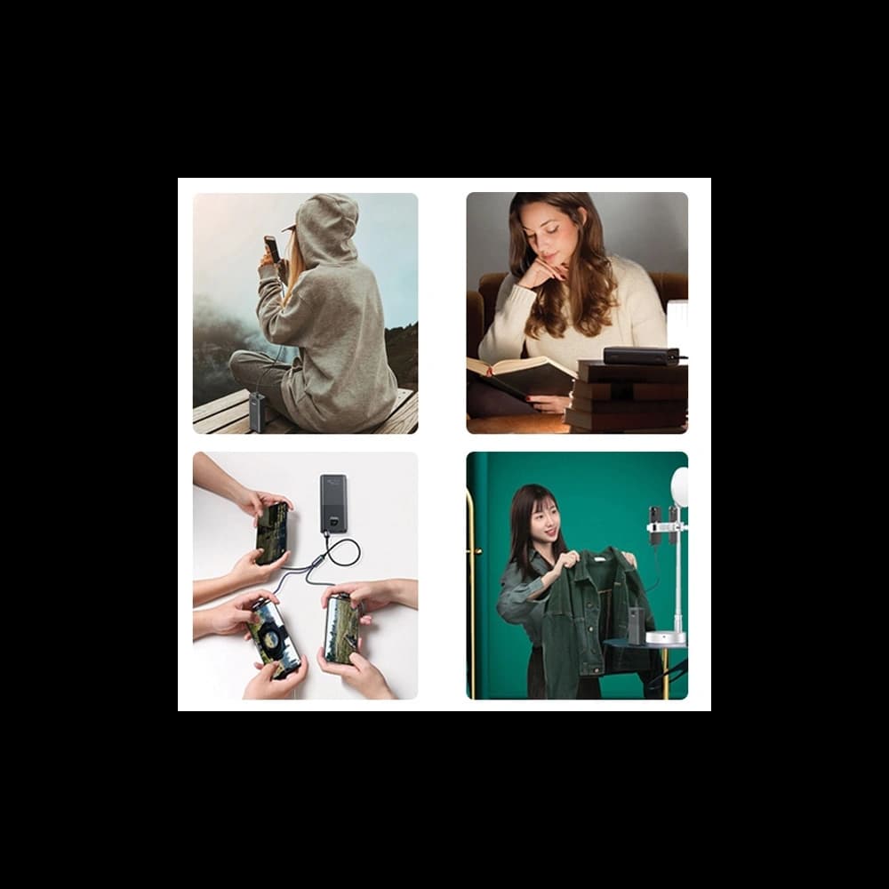 Powerbank USAMS PB68 30000mAh 2xUSB-A, USB-C, 20W, PD, QC 3.0 cu display negru/black - 8