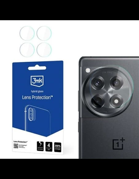 Hibrid de sticlă pentru obiectivul aparatului 3MK Lens Protect OnePlus 12R [4 PACK]