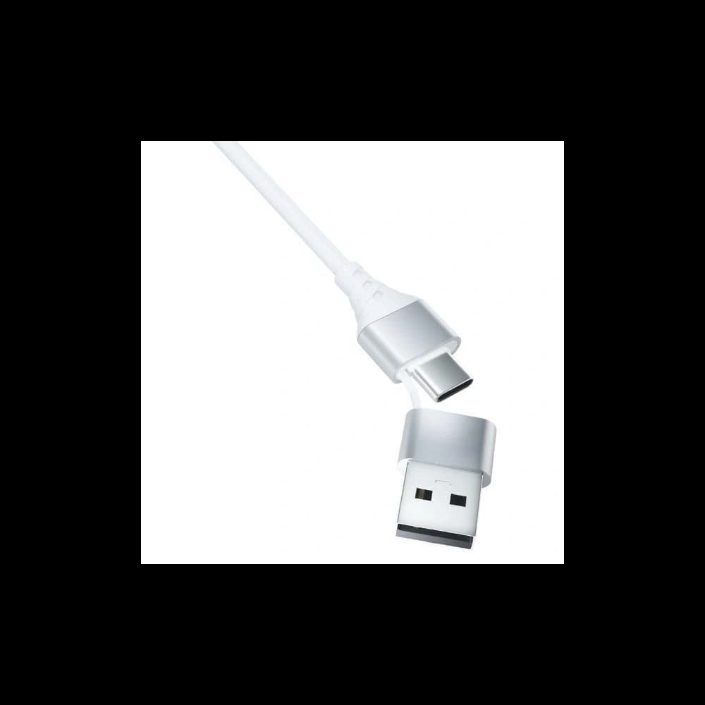Kábel 3MK Hyper 3w1 USB-A - USB-C / USB-C, microUSB, Lightning 1.5m Fehér/White - 5