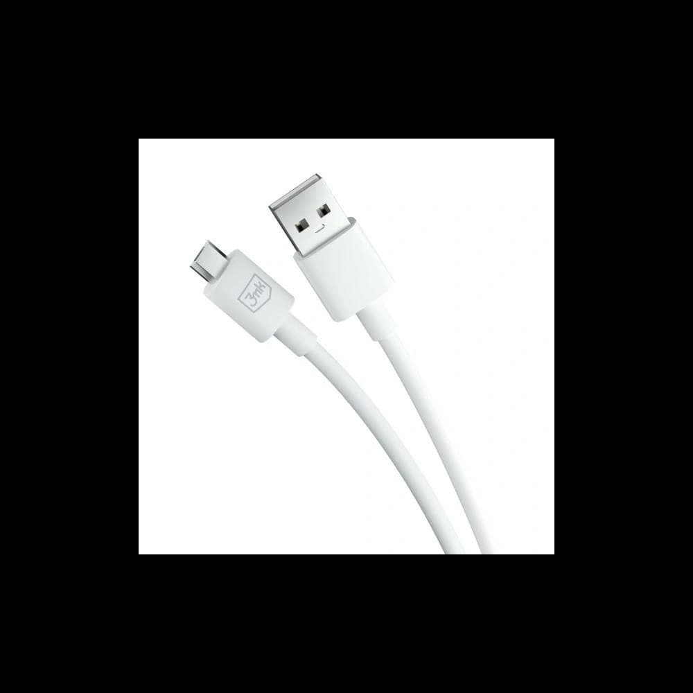 Kabel 3MK Hyper USB-A / microUSB 1.2m 5V 2.4A Bílý/White - 4