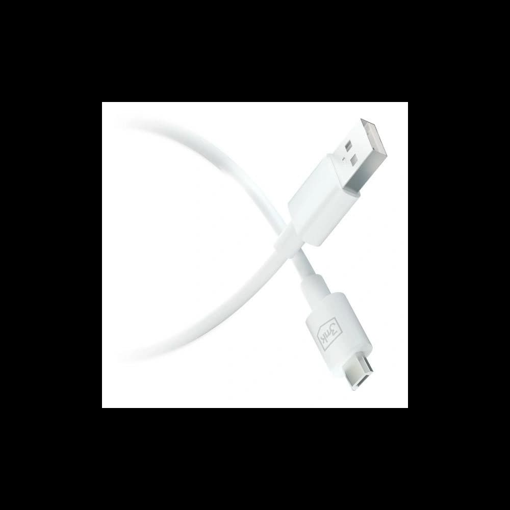 Kabel 3MK Hyper USB-A / microUSB 1.2m 5V 2.4A Bílý/White - 5