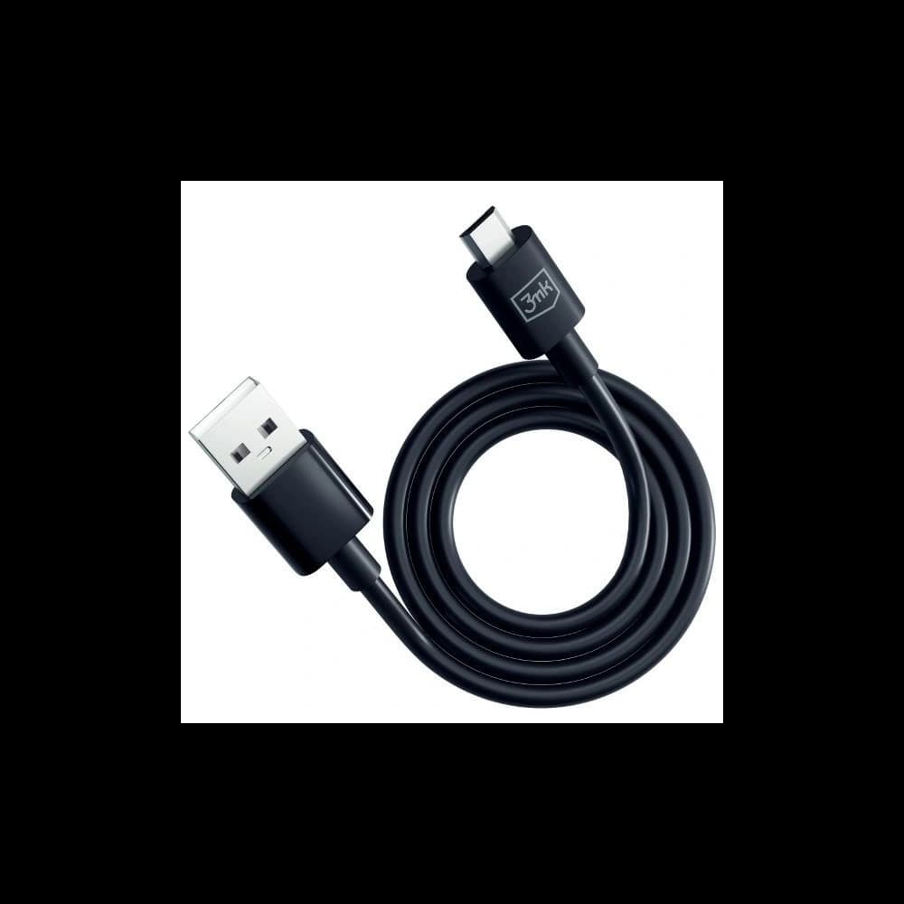 Kábel 3MK Hyper USB-A / microUSB 1.2m 5V 2.4A Fekete/Black - 3