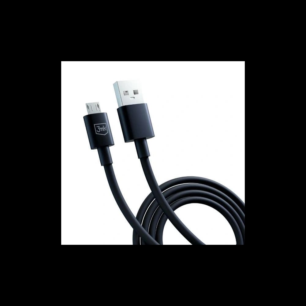 Kábel 3MK Hyper USB-A / microUSB 1.2m 5V 2.4A Fekete/Black - 7