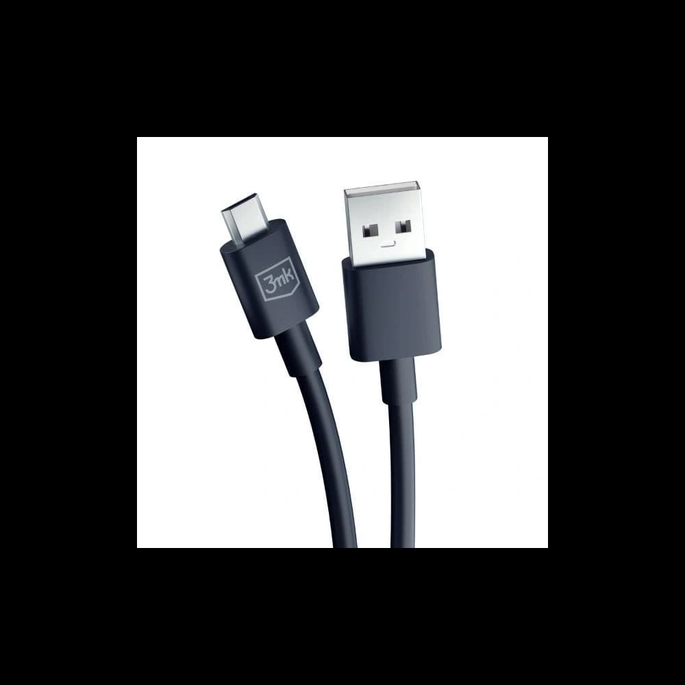 Kábel 3MK Hyper USB-A / microUSB 1.2m 5V 2.4A Fekete/Black - 8