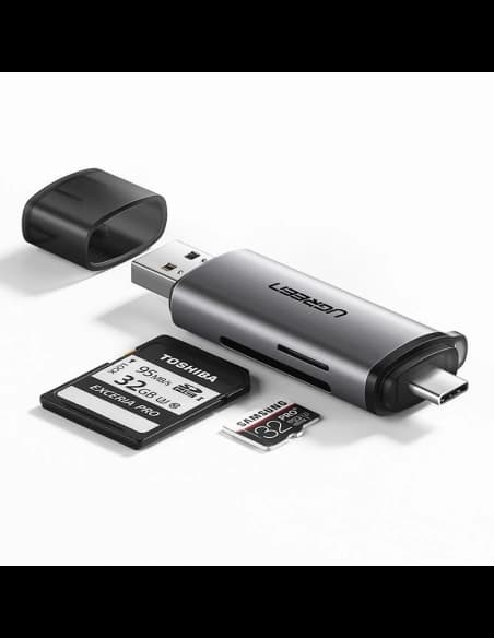 Adapter USB + USB-C UGREEN cititor de carduri SD + microSD