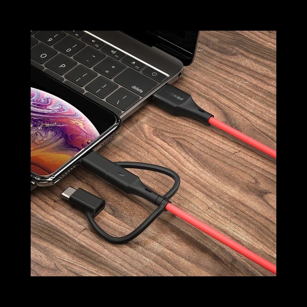 BlitzWolf USB 3-in-1 Kabel BW-MT4, micro USB/USB-C/Blitz, 3A 0,9m - 5