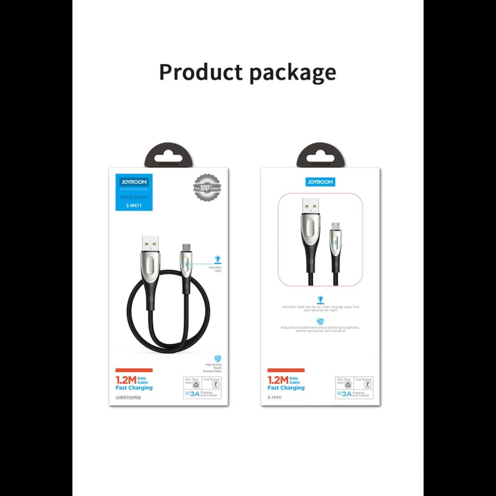 Kábel Joyroom S-M411 USB-A / microUSB 3A 2m fekete - 12