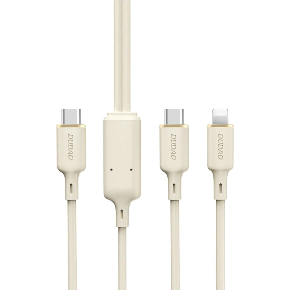 Kabel 2w1 Dudao L7SF USB-C / USB-C, Lightning 100W 1.2m beige - 1