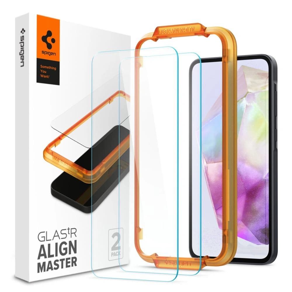 Spigen GLAS.tR AlignMaster Samsung Galaxy A35 5G Clear [2 PACK] - 1