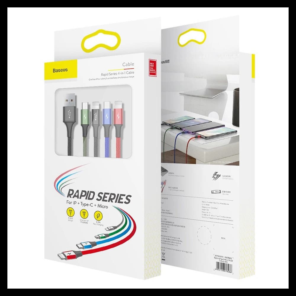 Powerbanka Baseus Bipow 30000mAh 15W + kabel 4w1 USB-A / microUSB, 2xUSB-C, Lightning 1.2m - 27