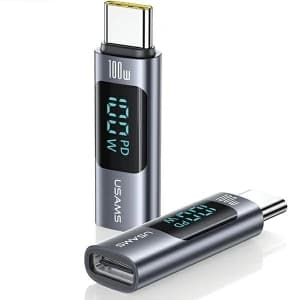 Adaptor USAMS US-SJ682 AU18 USB-C / USB-C Digital Display 100W oțel/aluminiu