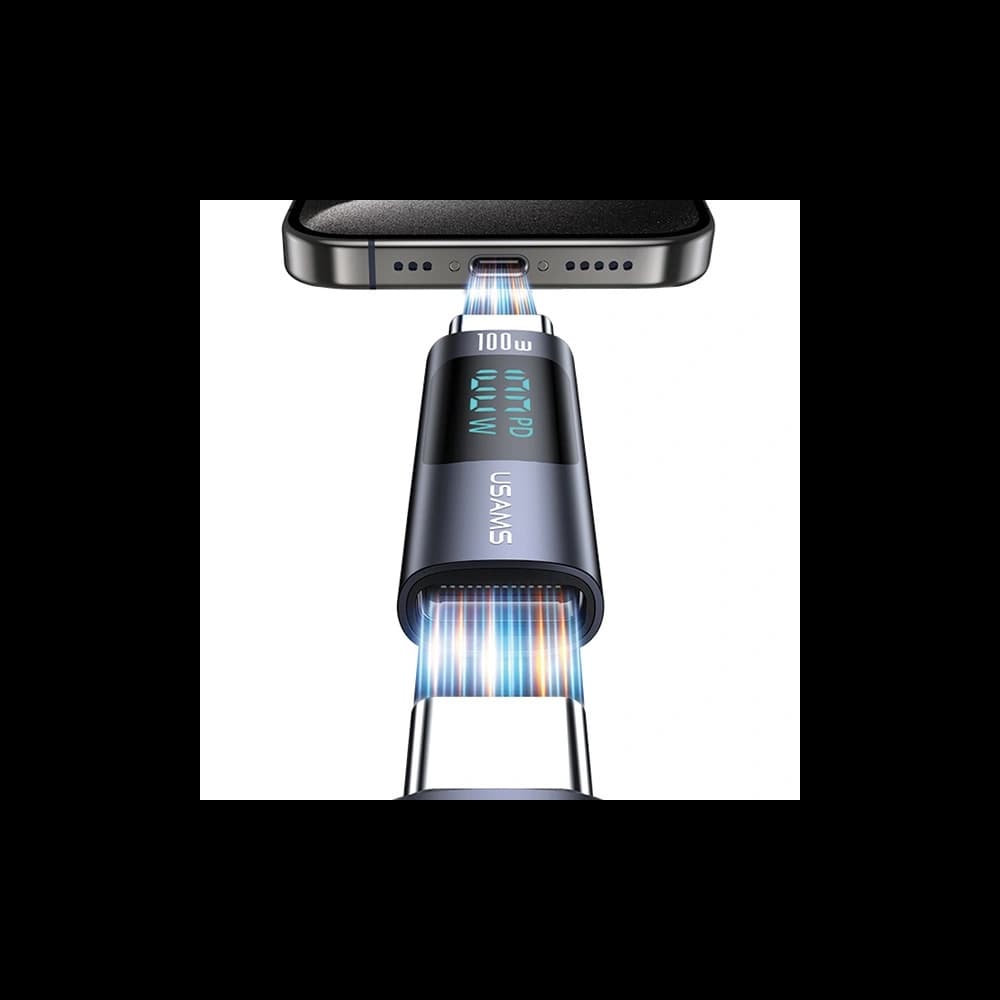 Adaptor USAMS US-SJ682 AU18 USB-C / USB-C Digital Display 100W oțel/aluminiu - 4