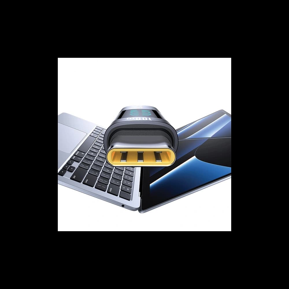 Adaptor USAMS US-SJ682 AU18 USB-C / USB-C Digital Display 100W oțel/aluminiu - 5