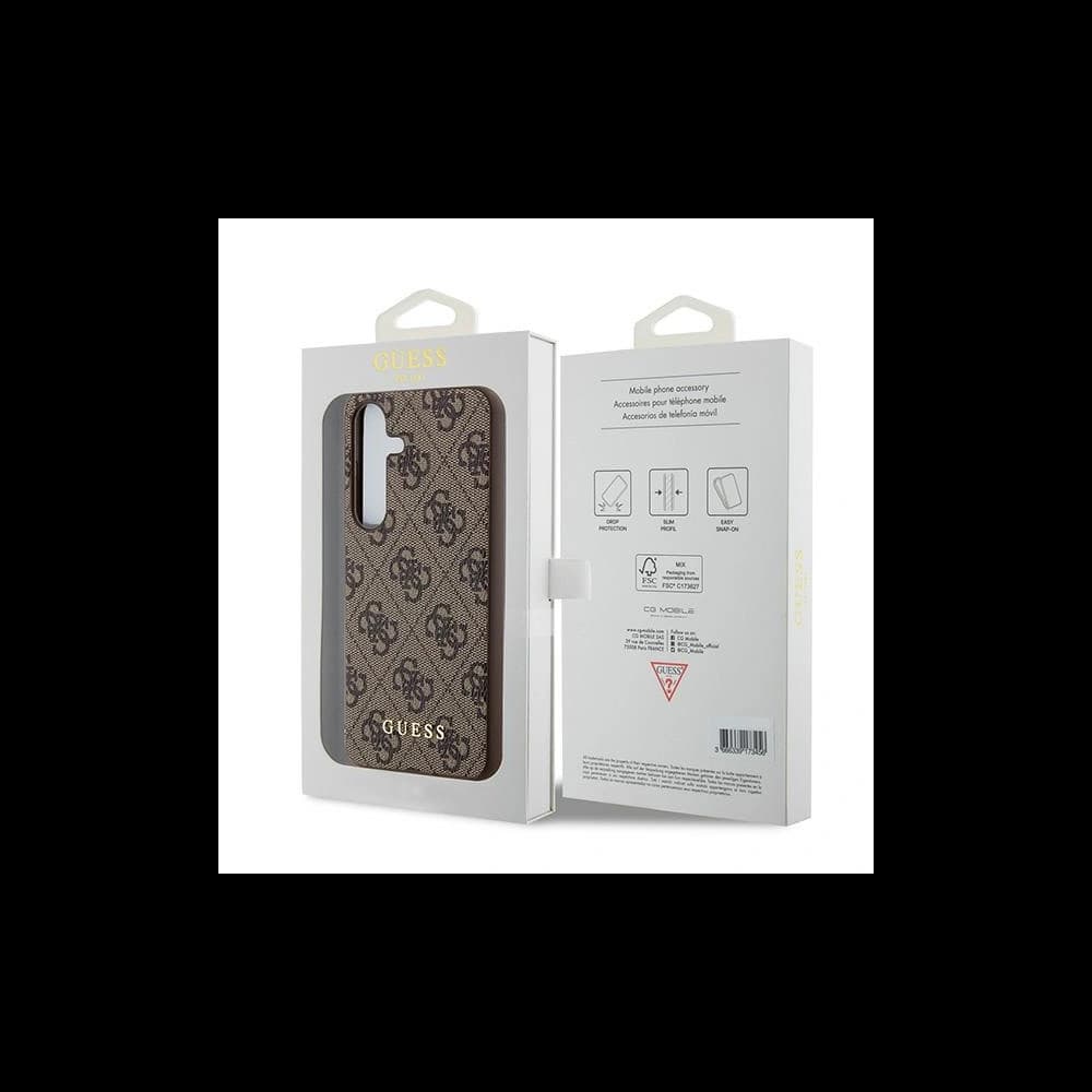 Etui Guess GUHCS24SG4GFBR Samsung Galaxy S24 hardcase 4G Metal Gold Logo brązowy/brown - 8