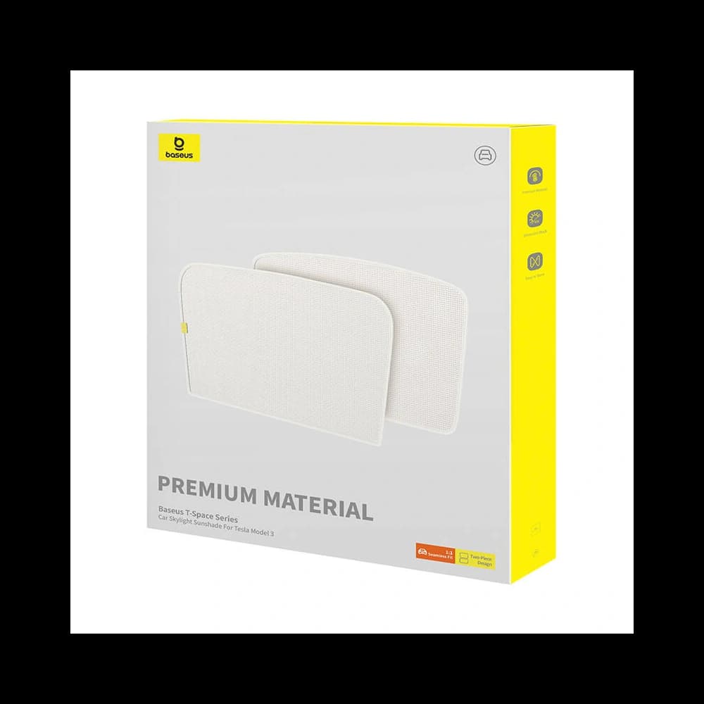 Protecție solară auto cu un singur strat Baseus T-Space pentru Tesla Model 3 albă - 5