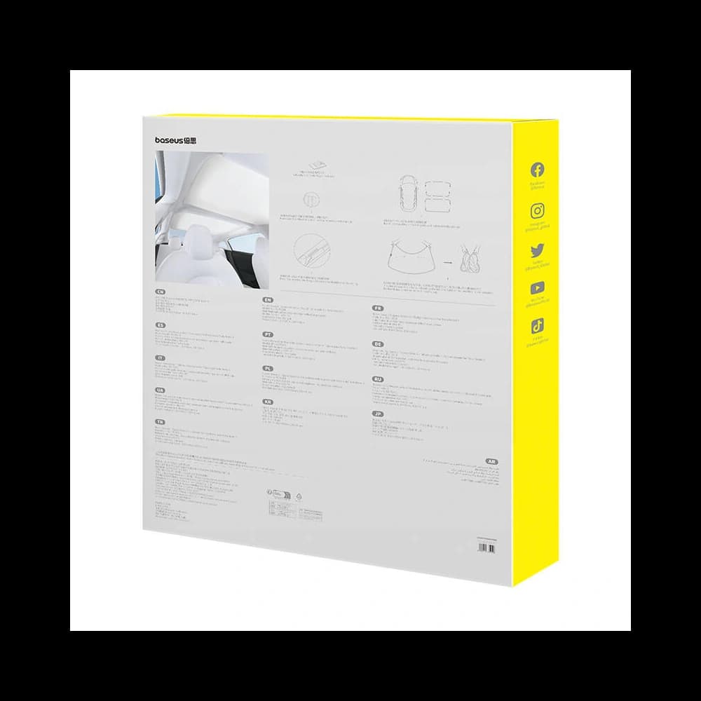 Protecție solară auto cu un singur strat Baseus T-Space pentru Tesla Model 3 albă - 6