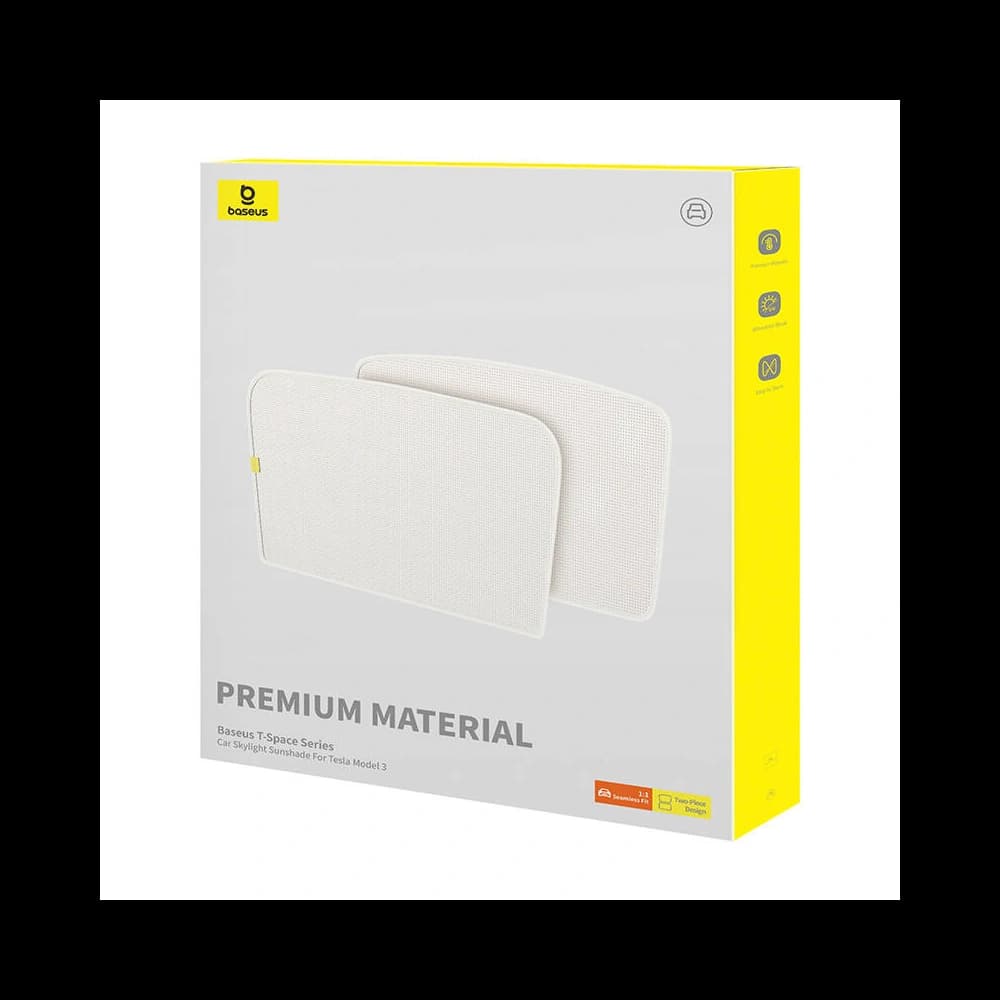Protecție solară auto cu dublă strat Baseus T-Space pentru Tesla Model 3 albă - 8