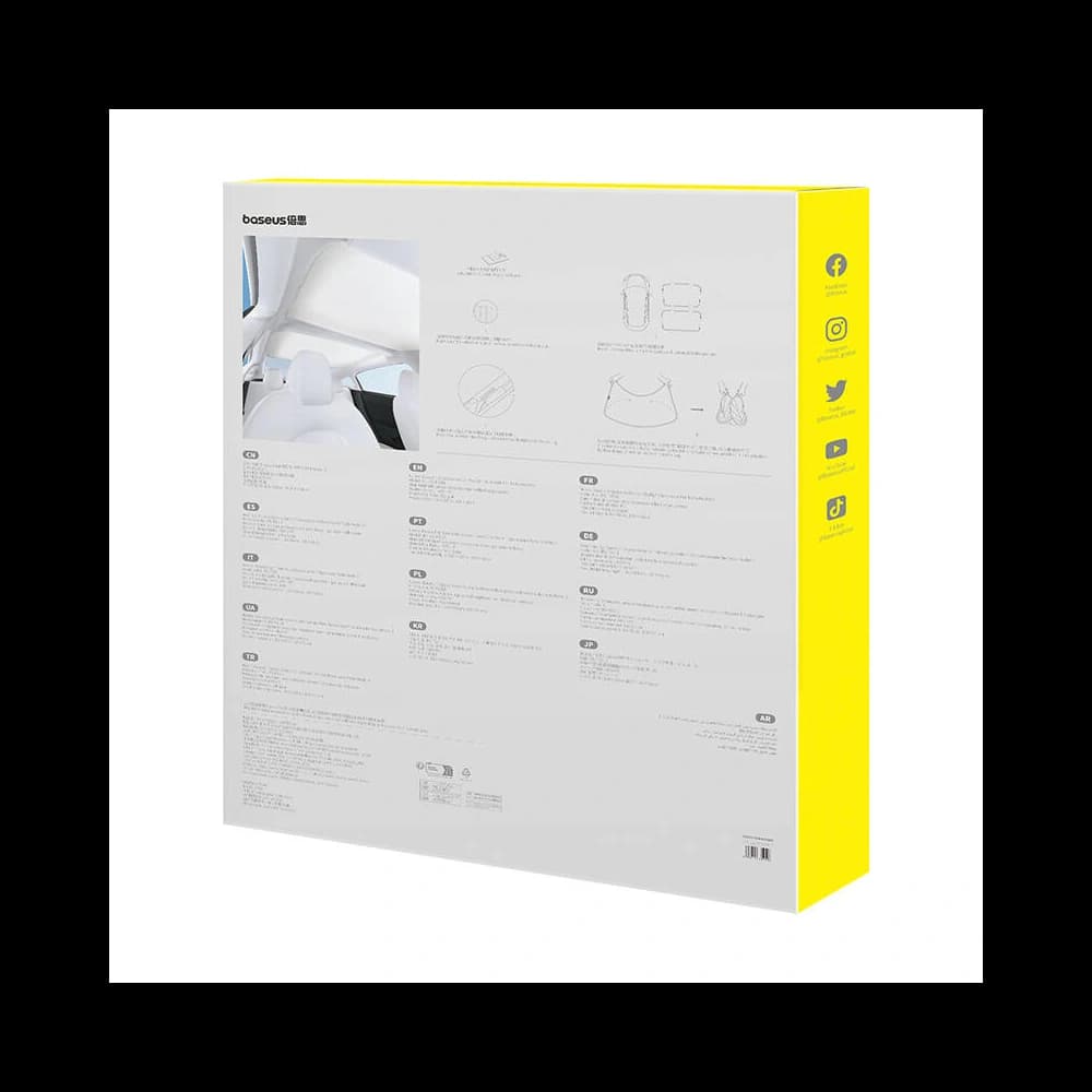 Protecție solară auto cu dublă strat Baseus T-Space pentru Tesla Model 3 albă - 9