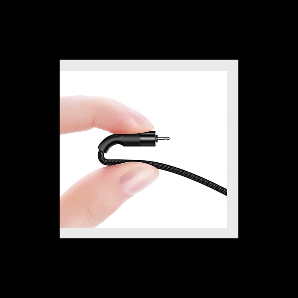 Kábel 3w1 USAMS U5 US-SJ219 USB-A / Lightning / microUSB / USB-C 1,5m 2A fekete/black - 9