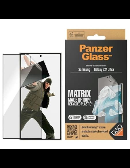Schutzfolie für den Bildschirm PanzerGlass Ultra-Wide Fit Samsung Galaxy S24 Ultra D3O Matrix Screen Protection