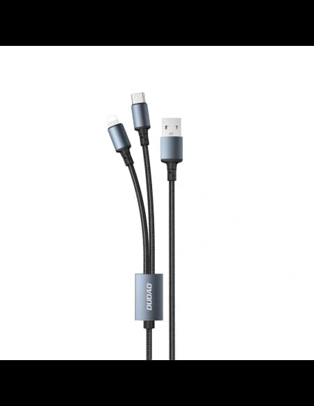 Kabel Dudao 2w1 USB-A - USB-C / Lightning 6A czarny (TGL2)