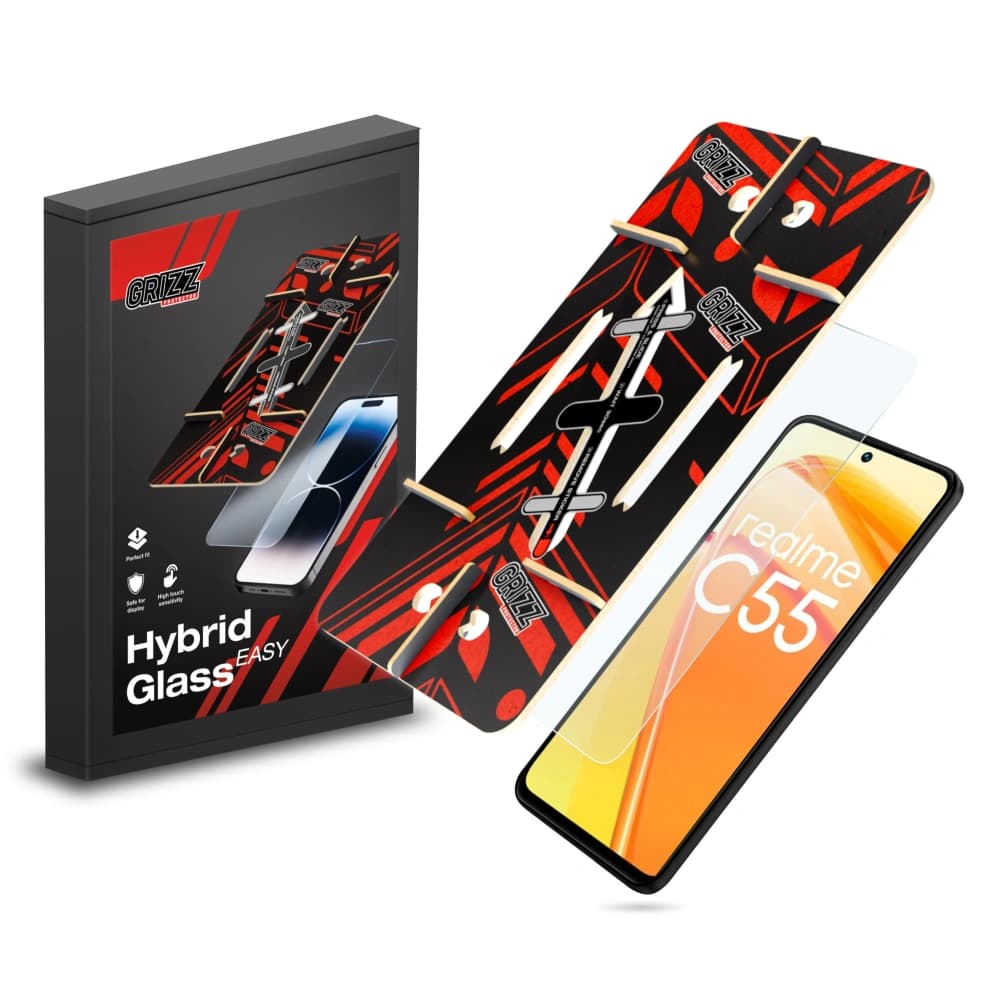 Sklo hybridní GrizzGlass HybridGlass Easy pro Realme C55 - 1