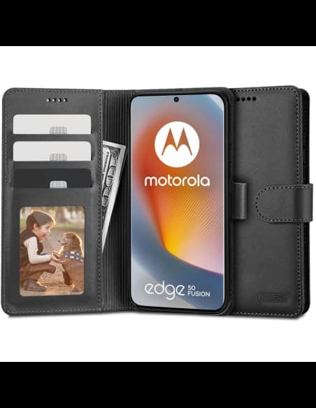 Case Tech-Protect Wallet Motorola Edge 50 Fusion 5G schwarz