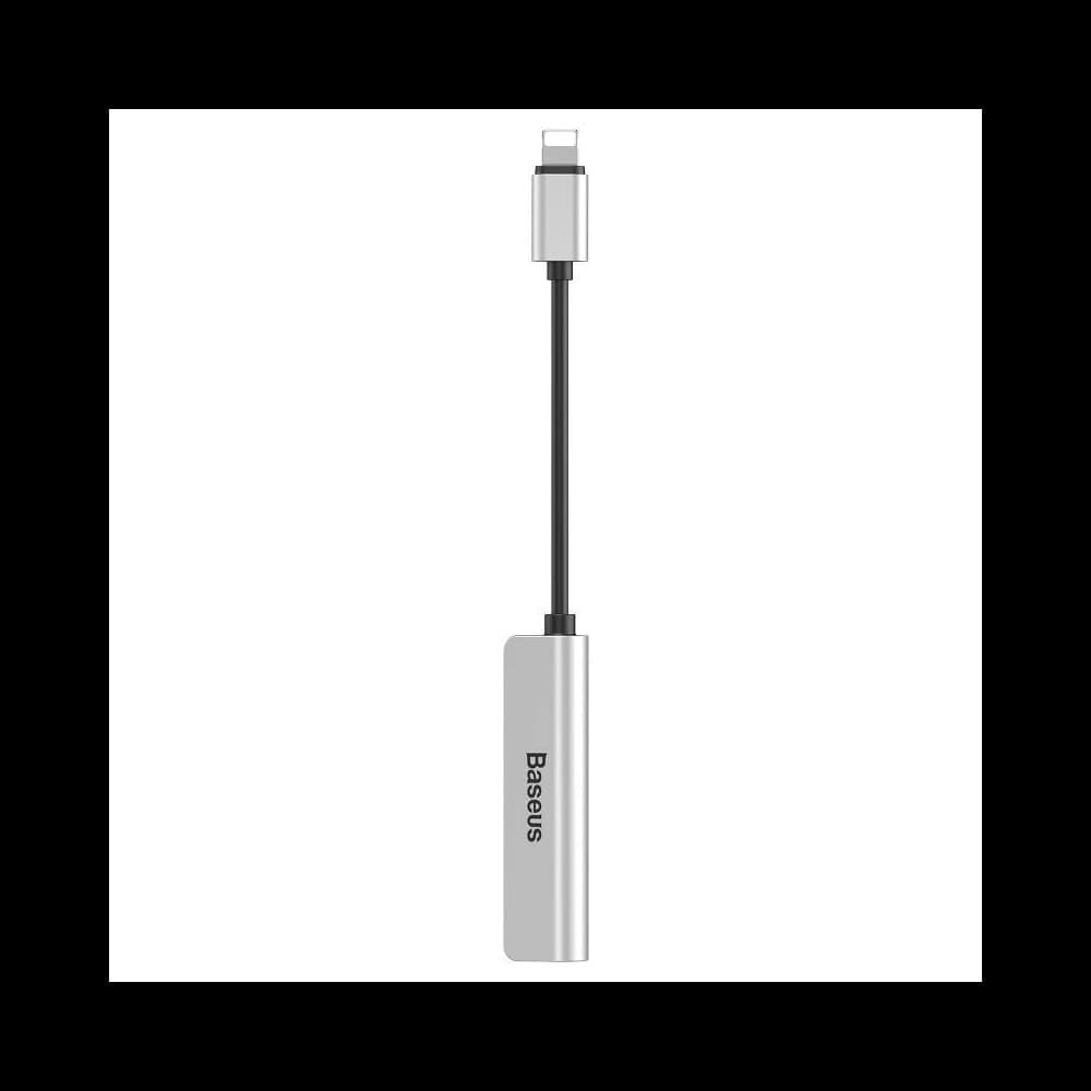 Adaptér Audio Baseus L52 Lightning na Mini Jack 3.5mm a 2x Lightning (stříbrný) - 2