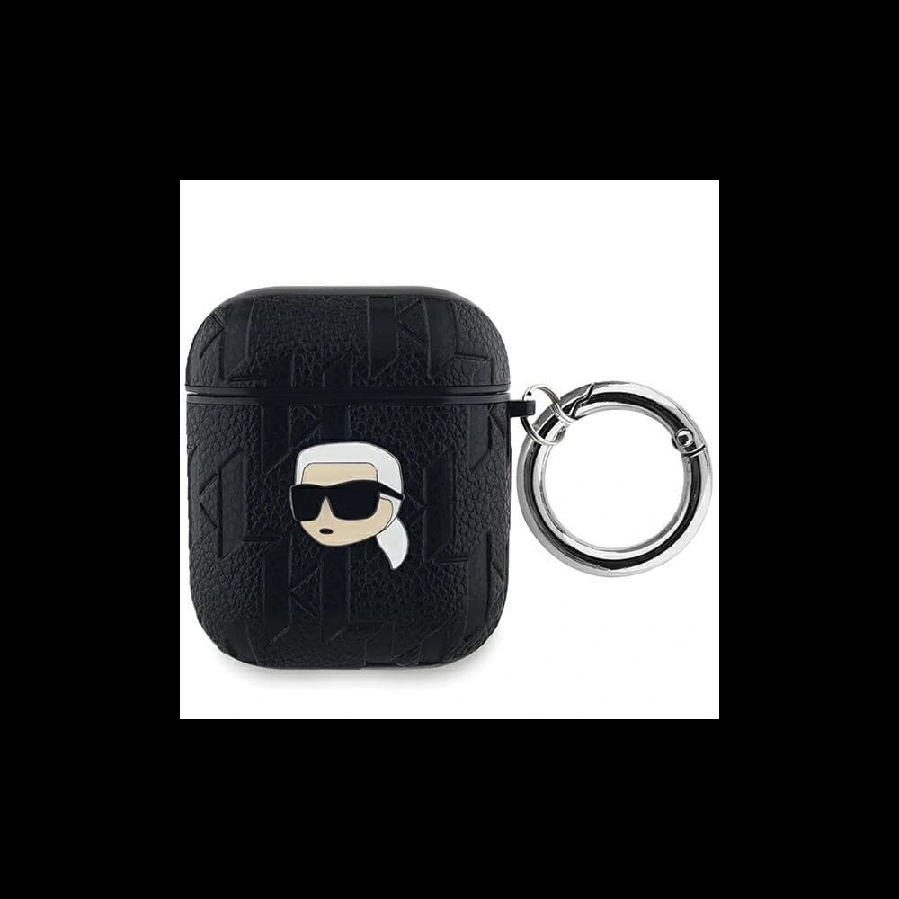 Etui Karl Lagerfeld KLA2PGKIPK Apple AirPods 1/2 kryt Monogram Karl Head černý/black