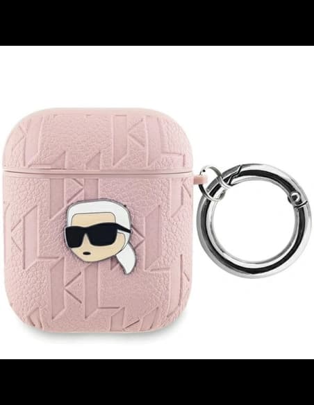 Etui Karl Lagerfeld KLA2PGKIPP Apple AirPods 1/2 kryt Monogram Karl Head růžový/pink