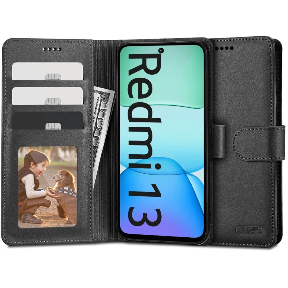 Etui Tech-Protect Wallet Xiaomi Redmi 13 Negru