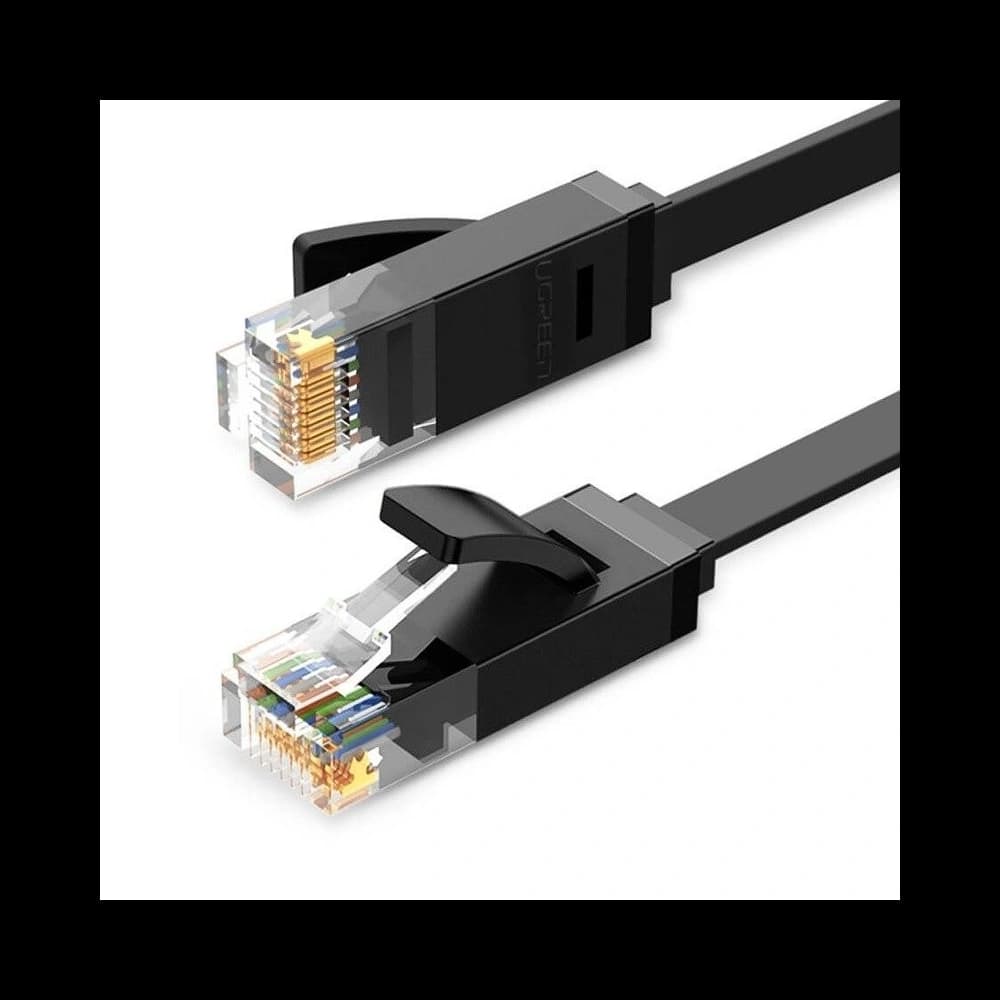 UGREEN Ethernet RJ45 lapos hálózati kábel, Cat.6, UTP, 8m (fekete) - 1