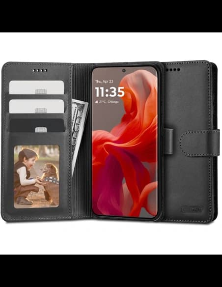 Case Tech-Protect Wallet Motorola Moto G85 5G Schwarz